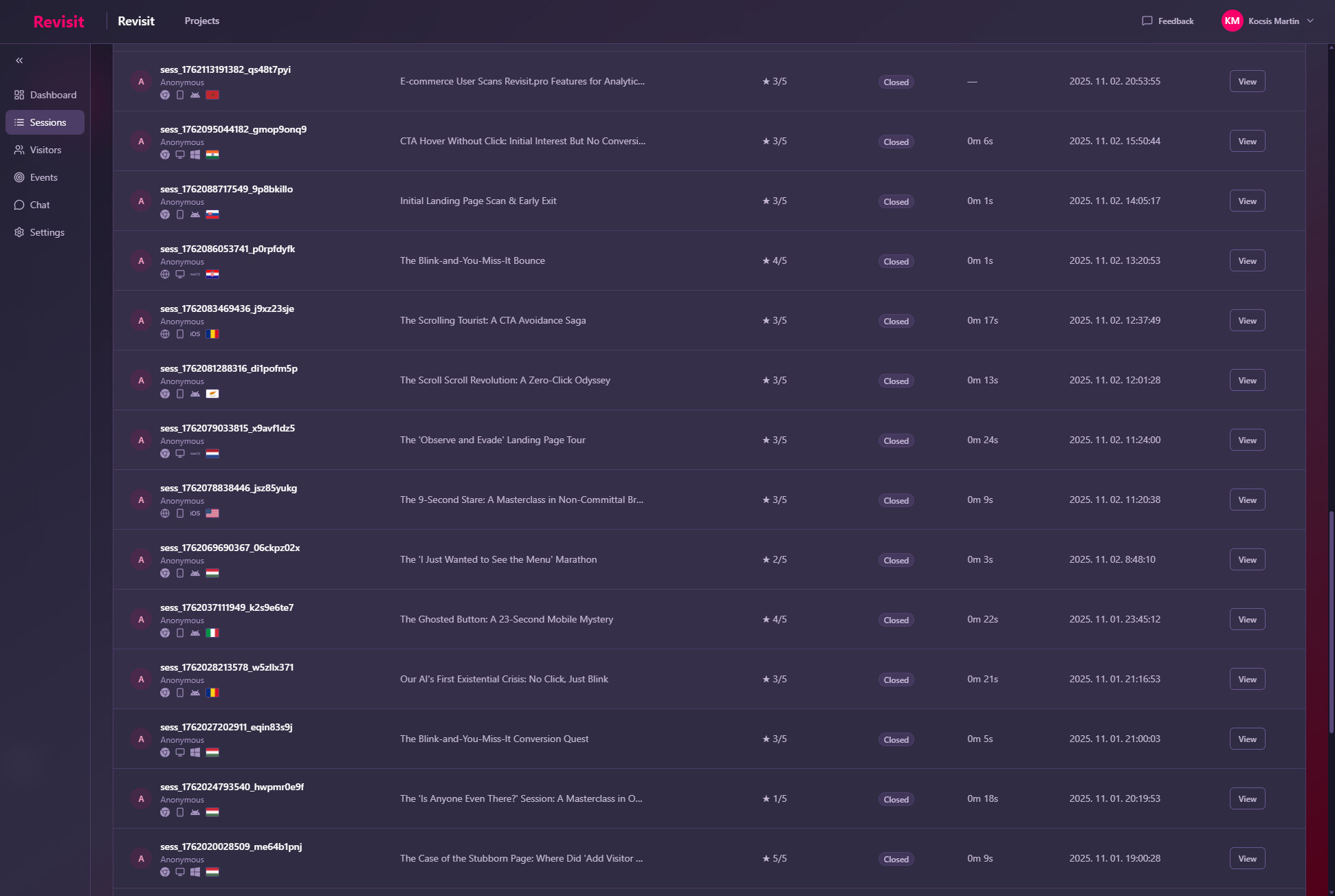 Session Replay Interface